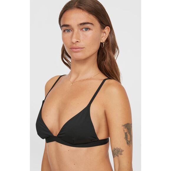 O’Neill Seaside Solid Black Triangle Bikini Swimsuit Top Size XXL - Picture 2 of 9